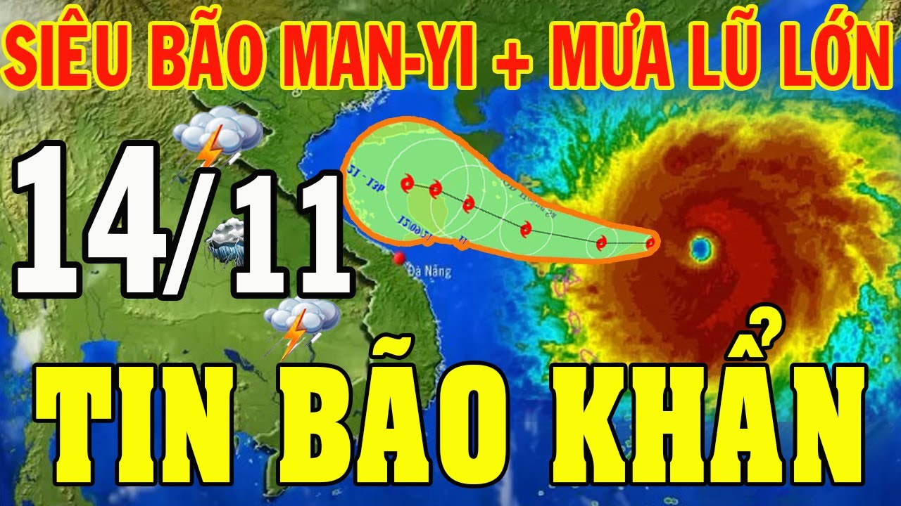 Tin bão mới nhất | Dự báo thời tiết hôm nay và ngày mai 14/11/2024 | dự báo thời tiết 3 ngày tới - YouTube